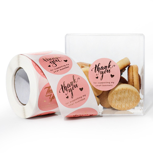 In ấn chất lượng cao cảm ơn bạn sticker nhỏ biểu tượng tùy chỉnh cuộn không thấm nước trắng Bopp Nhãn dán nhãn cho chai - Product Image 2