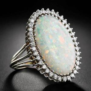 Anello dal Design Ovale Colorato, Anello Classico da Dito per Donne - Product Image 1