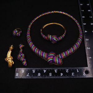 حار بيع عالية الجودة زهرة الاصطناعي الأمريكية الماس حلي تقليد سعر 5A الزركون طقم مجوهرات السيدات أزياء مجموعة - Product Image 6