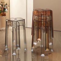 Chaises de salle à manger empilées épaissies de ménage transparent en plastique d'extérieur moderne