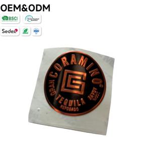 Etiqueta de Cobre Personalizada para <span class=keywords><strong>Tequila</strong></span> - Adhesivo Redondo de Cobre Negro con Relieve para <span class=keywords><strong>Tequila</strong></span> <span class=keywords><strong>Reposado</strong></span> - Product Image 1