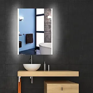 Espelho retangular inteligente de parede, espelho do banheiro com sensor de movimento