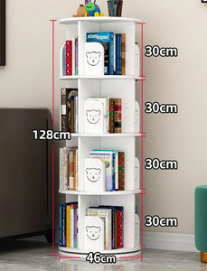 Tủ sách xoay 360 độ trong thiết kế tiết kiệm không gian tủ sách nhự<span class=keywords><strong>a</strong></span> sáng tạo cho Sách Ảnh trẻ em cho trường tiểu học - Product Image 2