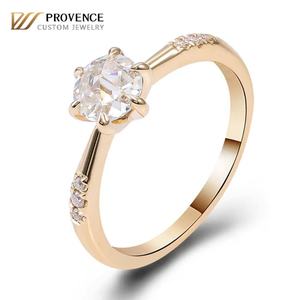 Anillo de Moissanita DEF VVS Personalizado, Joyería de Moda en Oro Sólido de 18K, 14K y 10K, Anillos Exagerados, Regalo de Navidad para Mujer - Product Image 1