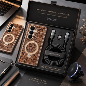 Estuche Magnético para Teléfono con Diseño de Lentejuelas Brillantes y Correa Morada, Set de Regalo, Resplandece con Estilo - Product Image 5