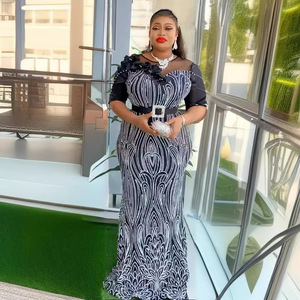 Abito da Sera Aderente a Sirena con Gonna Lunga Abbigliamento da Donna Africano Taglie Forti con Paillettes Stile Europeo e Americano Cross-Border - Product Image 2