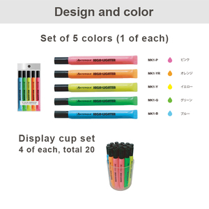 Nhật Bản Quay Lụa Màn Hình In Ấn Polypropylene Dễ Thương <span class=keywords><strong>Highlighter</strong></span> Ống Bút Đánh Dấu Bộ - Product Image 4