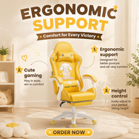 Chaise de bureau ergonomique en cuir pour gaming avec repose-pieds, design moderne, hauteur réglable, pivotante, pour joueurs PC
