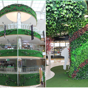 แผ่นหญ้าเทียม พลาสติกตกแต่งผนังสีเขียว ขนาด 30 ซม.-100 ซม. ใช้ได้ทั้งภายในและภายนอกอาคาร - Product Image 1
