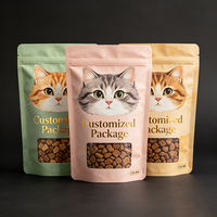 Sachet Doypack Transparent Personnalisé en PET Refermable pour Aliments pour Chats, Friandises pour Animaux, Emballage de Croquettes Sèches avec Votre Propre Design