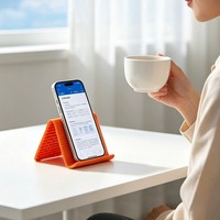 Support de téléphone portable flexible en silicone à déformation transfrontalière, support pliable incurvé pour bureau, tablette et ordinateur portable