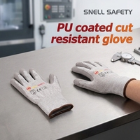 Gants de sécurité personnalisables par sérigraphie et transfert thermique, SNELL EN388 Niveau C, HPPE, paume enduite de PU, pour travaux de construction