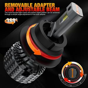 EURS Nouveau 9005 HB3 HB4 9012 H1 H3 H8 H11 H13 9007 H7 LED Phare de voiture double tube en cuivre 10000LM 90W IP65 6000K Blanc 12V-24V - Product Image 3