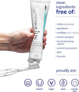 <span class=keywords><strong>Pasta</strong></span> <span class=keywords><strong>Dental</strong></span> Blanqueadora Original Sin Flúor, Eliminador Natural de Manchas, Refresca el Aliento, Segura <span class=keywords><strong>para</strong></span> el Esmalte, Limpieza Bucal Diaria - Product Image 4