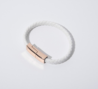 Bracelet en cuir tressé torsadé court de 20cm Câble de bracelet de données de charge USB PD pour iphone Type c / Micro câble de bracelet
