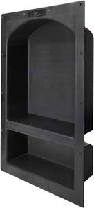 رف حمام مدمج مقاوم للماء مقاس 17 × 25 بوصة مصنوع من البلاستيك ABS مع رفوف مزدوجة للفنادق والمنازل - Product Image 2