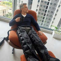 Masseur de jambes à compression d'air pour bureau, 6 chambres, avec chaleur et circulation, pour soulager les gonflements et détendre les muscles