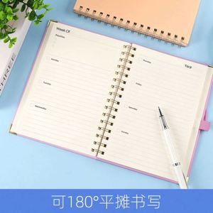 Customizable Spiral <b>A5</b> Leather Cover Planner <b>Notebook</b> 100 Sheets Custom Logo & Paper Color Promotion Gift - Product Image 2