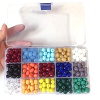 Perles en verre couleur unie 8x10mm, finition brillante, en vrac, vente en gros, directement de l'usine