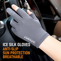 Gants de soleil à deux doigts, antidérapants, respirants, ultra-fins en soie glacée, pour la conduite, pour hommes et femmes, cyclisme, directement de l'usine