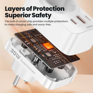 Toocki <span class=keywords><strong>bonne</strong></span> <span class=keywords><strong>qualité</strong></span> rapide eu pd c adaptateur 30w sortie extender multi usb-c adaptateur secteur pour téléphones - Product Image 5