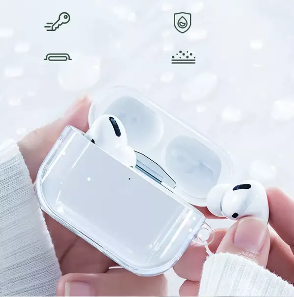 투명한 무선 이어폰 충전 커버 백 케이스 소프트 실리콘 BT 박스 헤드셋 클리어 보호