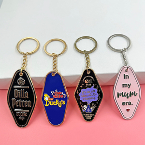 Custom Logo Cartoon Luxury Hotel Zinc Alloy Metal <strong>Keychain</strong> <strong>Gold</strong> Plated Vintage Design Fashion Style Promotional Motel Enamel - Product Image 4