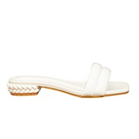 Sandales à talon bas pour femme, style mode été 2026, à bout ouvert, à motif mixte, à double bride, avec semelle extérieure en caoutchouc et talon tressé, type chaussures habillées