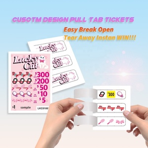 Billets de jeu personnalisés à motif chat, découpés à la forme, avec 3 fenêtres, languette à tirer instantanée, conception gratuite et impression numérique couleur intégrale - Product Image 2