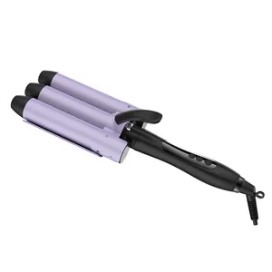 Dreifaches Zylinder Lockenbecken elektrische LED-Anzeige Haarschleifer Iron Roller S Beach Waver Eisen-Titan-Stab mit 115 W