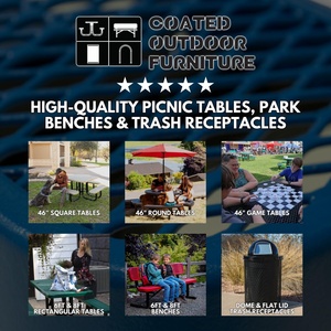 Coated Industrial Design Heavy-Duty Portable Outdoor Picnic Table Umbrella Hole Expanded Metal Stain Resistant <strong>Patio</strong> Table - Product Image 2