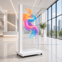 Display OLED Trasparente Verticale Mobile da 55 Pollici con 43% di Alta Trasmittanza, Segnaletica Digitale Commerciale per Gallerie