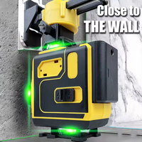 Niveau laser vert industriel avec batterie au lithium rechargeable, 16 lignes 4D, auto-nivelant, trépied 1m, écran tactile, DIY