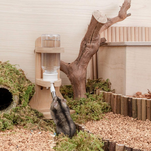 Bottiglia d'Acqua Ecologica in Legno con Supporto per Criceti Nano Siriani Gerbilli Topi Ratti Degu e Piccoli Roditori (Bianco) - Product Image 6