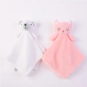 Baby Stuffed Bear Fox Owl Cat Soothe Towel Cute Bear Plush Rattle Soft Blanket Doll Plush Newborn Comfort Toy Sleep Companion