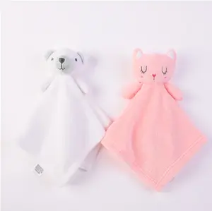 Peluche ours renard hibou chat pour nouveau-né, serviette de sécurité, adorable animal en peluche, hochet, couverture douce, jouet confortable, compagnon de sommeil