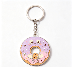 <b>Cute</b> Donut Metal Key Chain Enamel <b>Keyring</b> Food Gift Pendant Bag Charm - Product Image 4