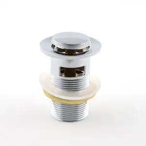 1 1/4" 3 inch Brass Chrome Clicker Basin Waste 32mm Spung-Plug Push in-push Out Slotted Basin Drain