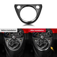 Cubierta de Caja de Cambios Shasha de Fibra de Carbono Real, Accesorios Interiores Decorativos para Fiat 500 Abarth 595 695 2012-2024