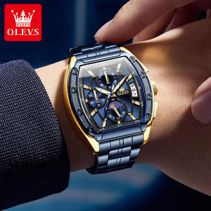   Montre à quartz étanche pour homme, chronographe carré en acier inoxydable 3661, lumineuse, logo personnalisé OEM, calendrier - Product Image 3