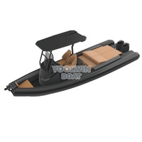 Bateau semi-rigide (RIB) en aluminium de 760 cm, à faible consommation de carburant, certifié CE, avec moteur hors-bord, pour le tourisme et la navigation