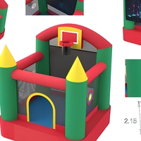 Château gonflable familial Hansenland Classic Jumping House avec écran de projection en tissu Oxford, capacité 3 personnes