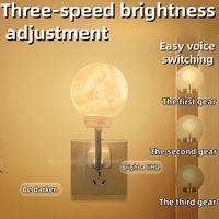 Lampe de chevet USB à capteur sonore, veilleuse à lumière lunaire, petite lampe de nuit à brancher pour chambre à coucher