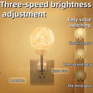 Lampe de chevet USB <span class=keywords><strong>à</strong></span> capteur sonore, <span class=keywords><strong>veilleuse</strong></span> <span class=keywords><strong>à</strong></span> lumière lunaire, petite lampe de nuit <span class=keywords><strong>à</strong></span> <span class=keywords><strong>brancher</strong></span> pour chambre <span class=keywords><strong>à</strong></span> coucher - Product Image 3