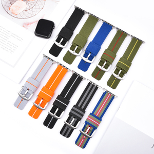 สายนาฬิกาข้อมือแบบกำหนดเองสำหรับ Apple Watch, สายนาฬิกาผ้าใบไนลอนยืดหยุ่นขนาด38/40/41/42/44/45/49มม. สำหรับ Apple iWatch Series <span class=keywords><strong>8</strong></span> - Product Image 3