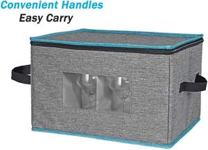 Scatola portaoggetti pieghevole in tessuto Viside, rettangolare, per bicchieri da vino e flute - Product Image 2