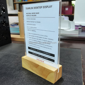 Gỗ Countertop Hiển Thị Đứng Bằng Gỗ Menu Bảng Lều Thông Bằng Gỗ Hai Mặt Acrylic Chủ A4 A5 A6 Tùy Chỉnh Kích Thước - Product Image 6