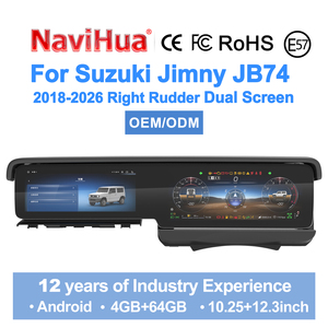 Navihua Nueva Actualización para Suzuki Jimny JB74 JB64 2018-2026 RHD, Panel de Instrumentos Digital y Radio Multimedia Android para Auto con DVD, GPS, DSP y Estéreo - Product Image 1