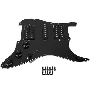 Pickguard pour <span class=keywords><strong>guitare</strong></span> électrique Humbucker avec micros HSH pré-câblés Noire - Product Image 4