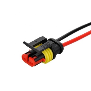 2 Pin Dây Khai Thác Tyco Kết Nối 282080-1 Để 282104-1 Amp Nhà Ở Dây Khai Thác Với 18AWG Cao Su Khởi Động Pinball Máy Sân Chơi - Product Image 3